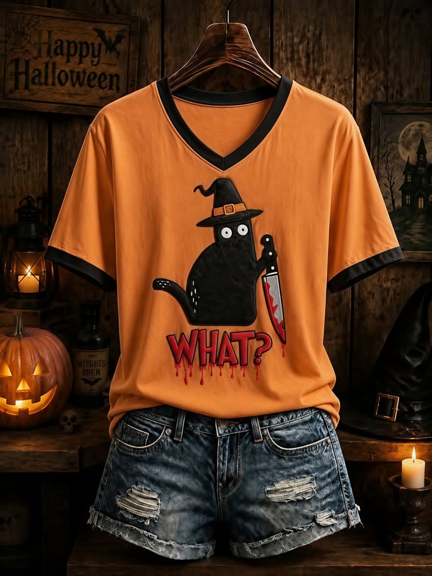 Women's Halloween Animal Print T‑Shirt