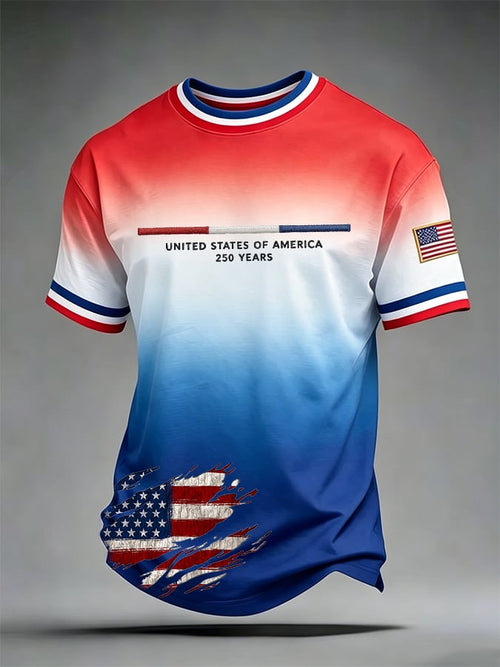 Men'S America Flag Printed Casual T-Shirt