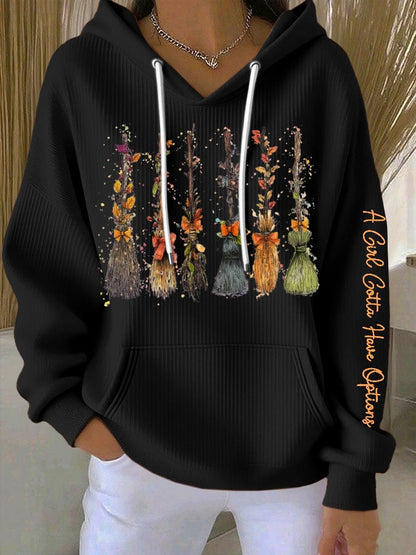 🔥Buy 2 Get 10% Off🔥Women's Halloween A Girls Gotta Have Options Print Casual Hooded Sweatshirt