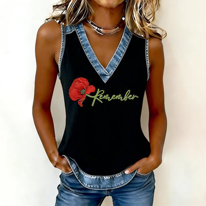 Women's Memorial Day Poppy Printed Tank Top