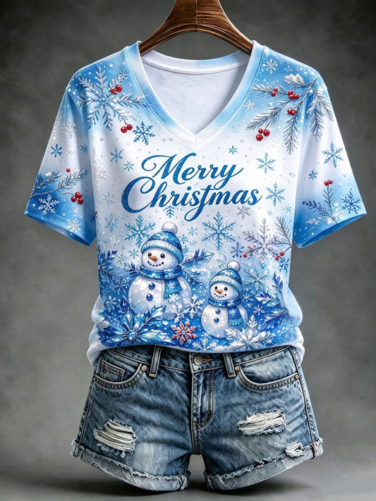 Women's Festive V-Neck Top