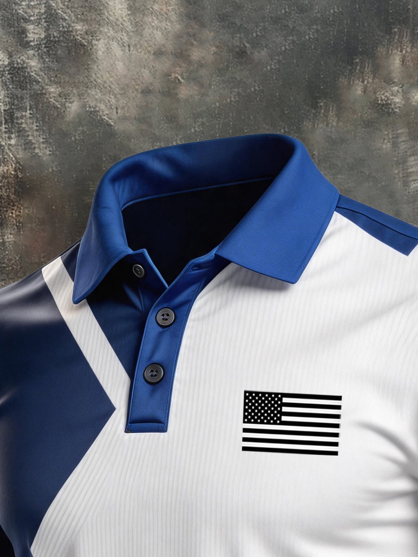 Men's Retro "Patriot" Color-Block Short-Sleeve Polo Shirt