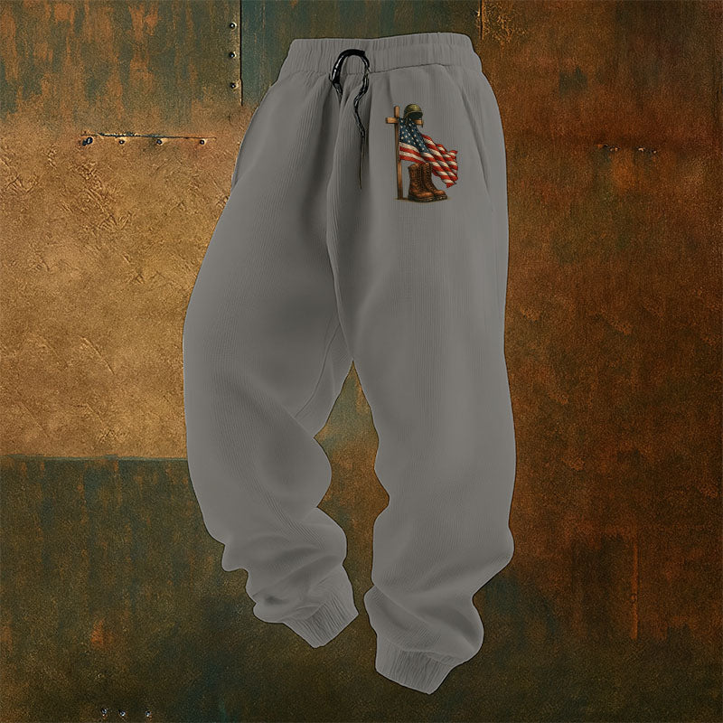 Men's Veteran Print Casual Sweatpants