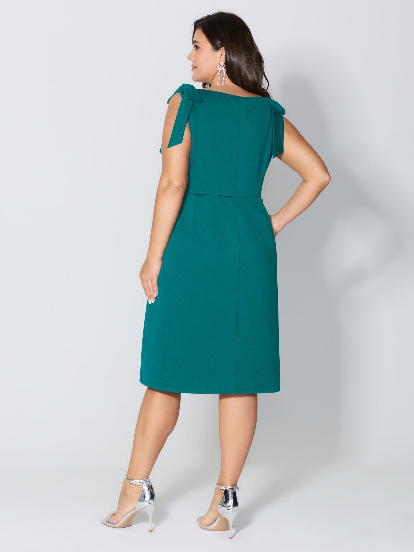 Shoulder Tie Sculpting Bodice Mini Dress