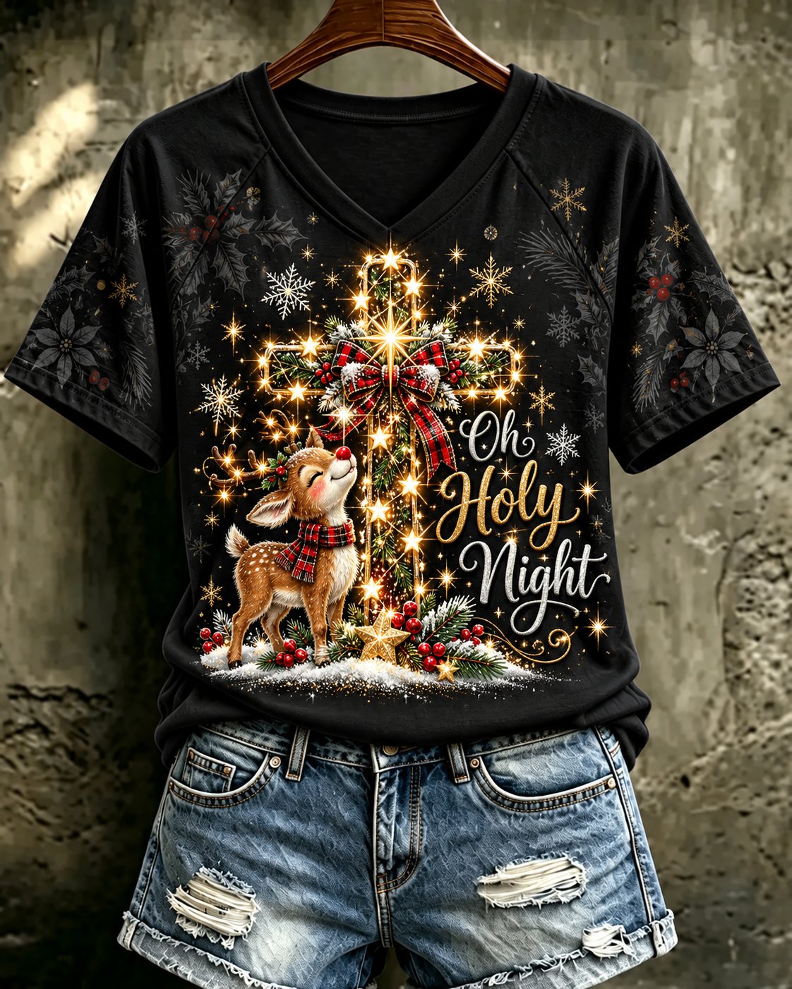 Women's Christmas Faith Graphic Print T‑Shirt