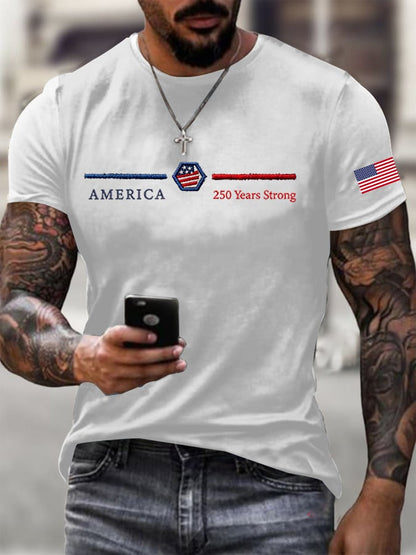 Men's American 250th Anniversary Printed Casual T-Shirt