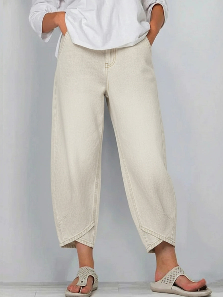 New Arrivals Women's Casual Simple Denim Cotton Pants