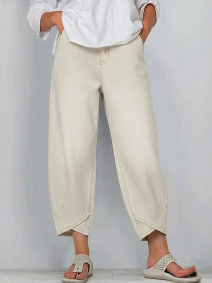 New Arrivals Women's Casual Simple Denim Cotton Pants