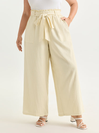 Cotton Waist-Tie Shirred Breezy Pants