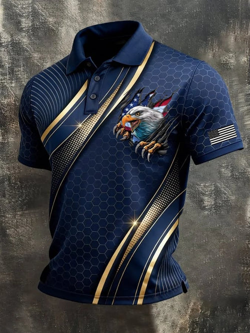 Men's America 250th Anniversary Print Casual Polo Shirt