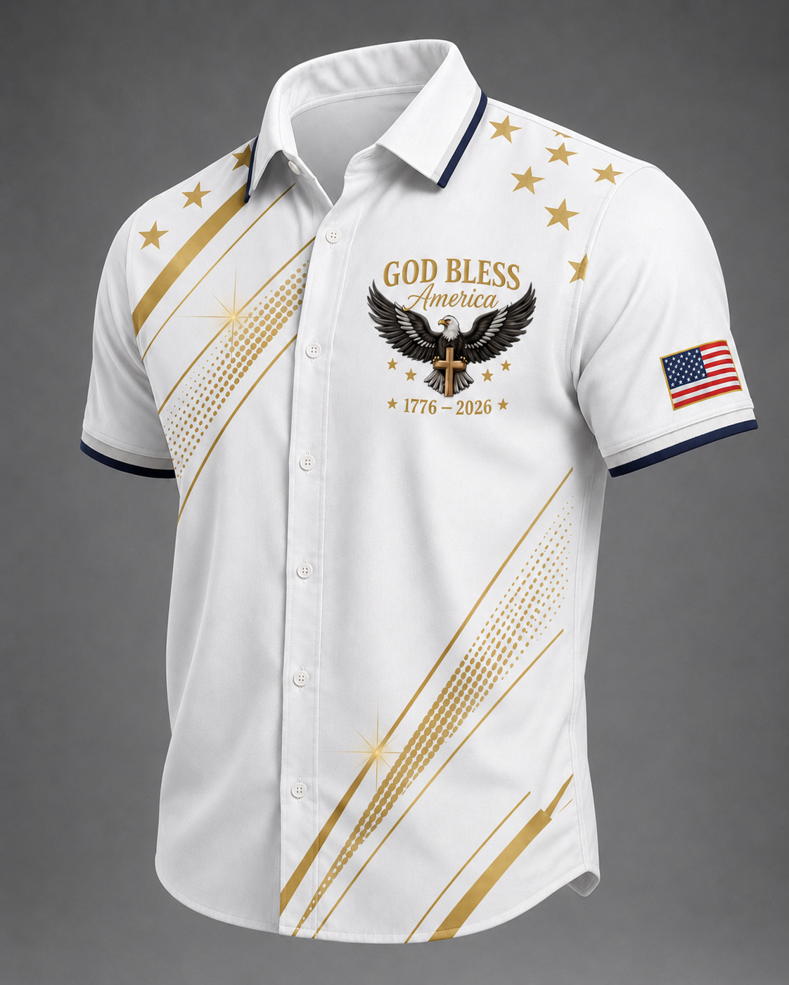 🔥Buy 3 Get 10% Off🔥Men'S Casual American 250Th Anniversary Personalized Printed Lapel Shirt