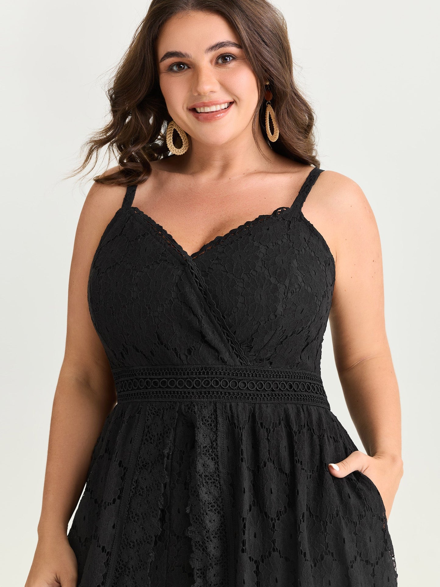 Lace Trim Sheer Cami Romper
