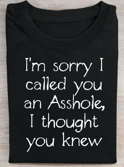 Fun Humor Satire Art Print Casual Pure Cotton Short Sleeved T-shirt