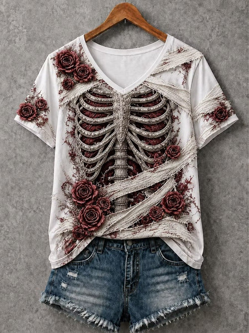 Retro Halloween Artistic Casual T-Shirt