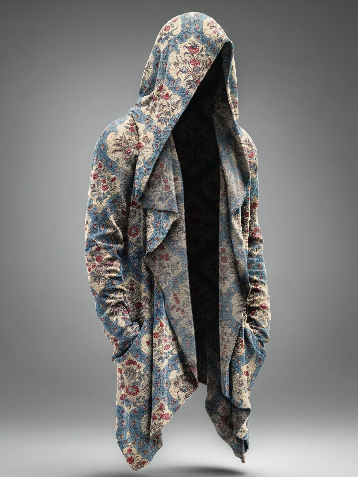 Vintage Abstrct Art Print Casual Hoodie Cardigan