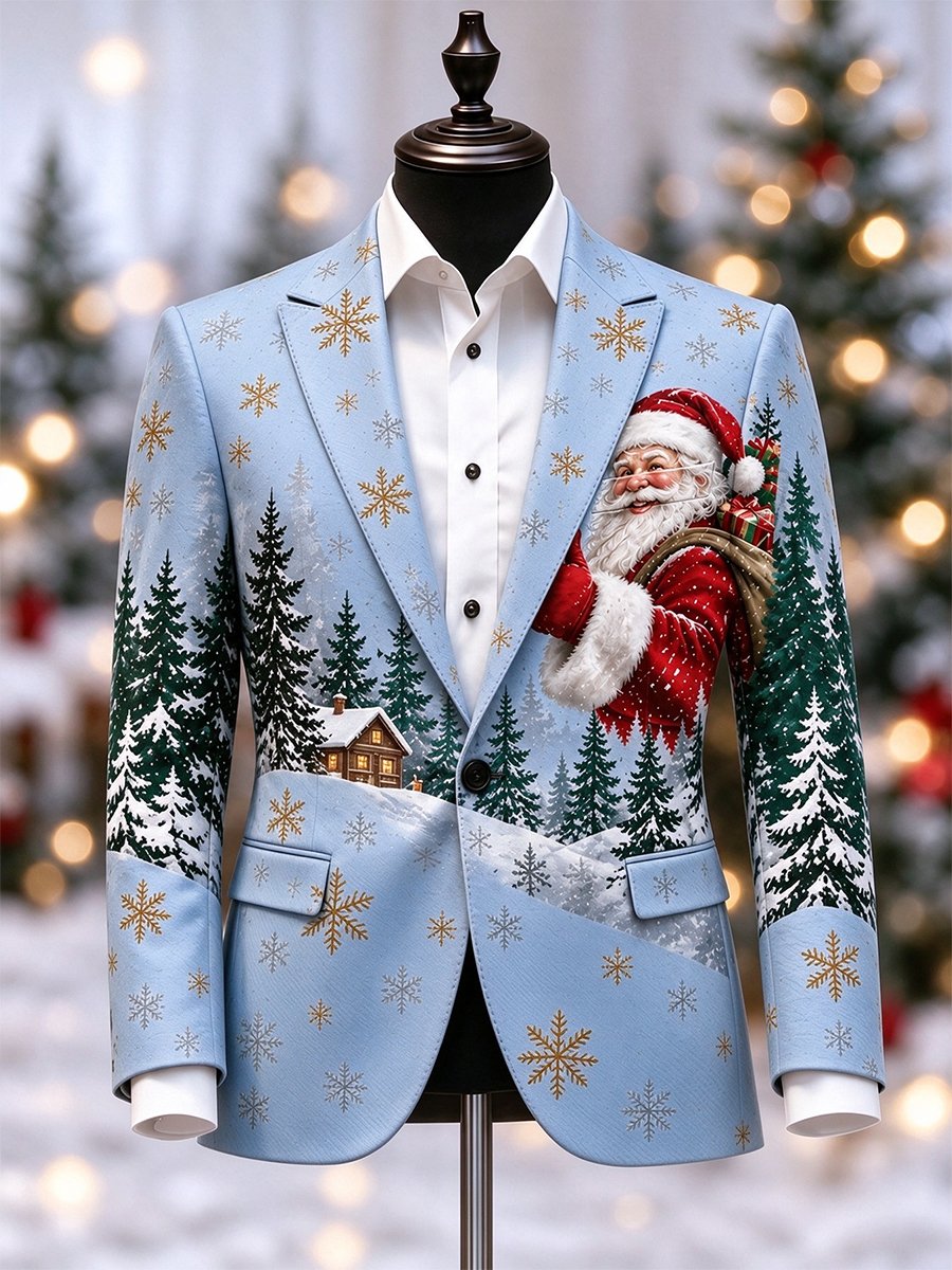 Men's Business Casual Christmas Blazer