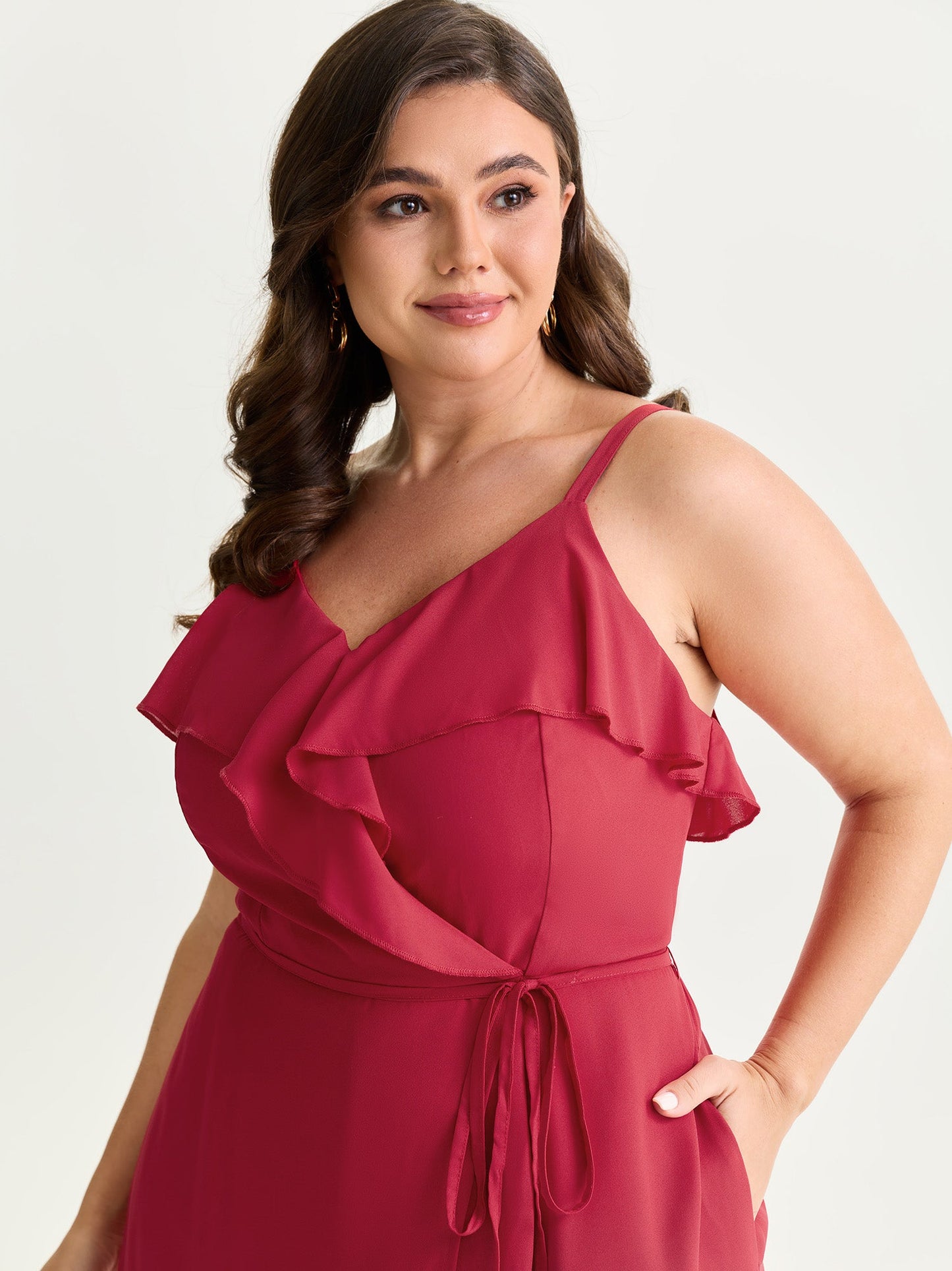 Ruffled Layered Stretchy Waist Jumpsuit
