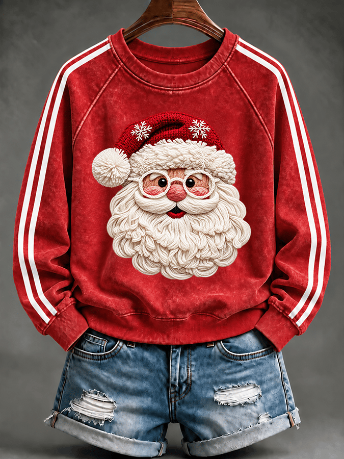 Women's Casual Christmas Print Long-Sleeved Sweatshirt