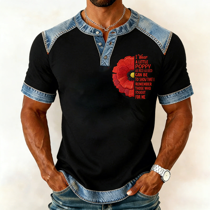 Men's Memorial Day Poppy Art Casual Top