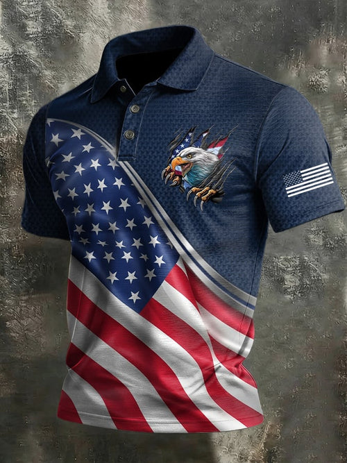 Men's 250th Anniversary Printed Casual Polo Shirt