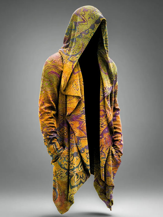 Vintage Abstract Multicolor Ethnic Totem Art Print Casual Hoodie Cardigan