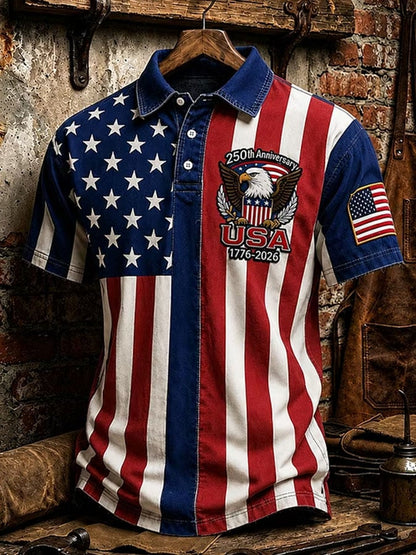 Men's Casual Printed Polo Shirt