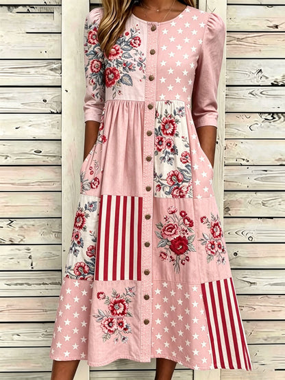 🔥Buy 3 Get 10% Off🔥Women'S Casual American Independence Day Print Art Casual Dress