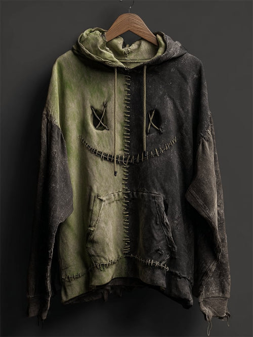 Men's Halloween Devil Emoji Thread Embroidery  Hoodie