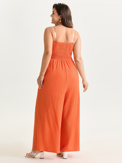 Bowknot Front Color Contrast Jumpsuit