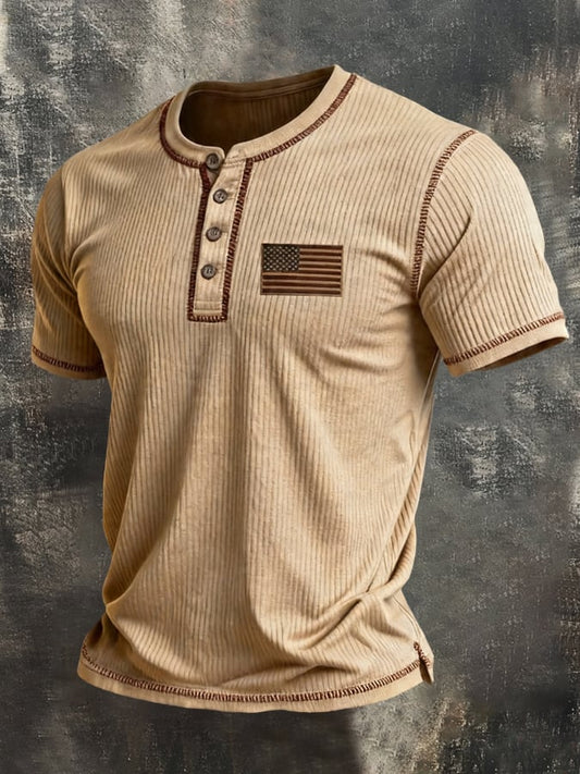 Men's Vintage Patriot Crew-Neck Short-Sleeve T-Shirt