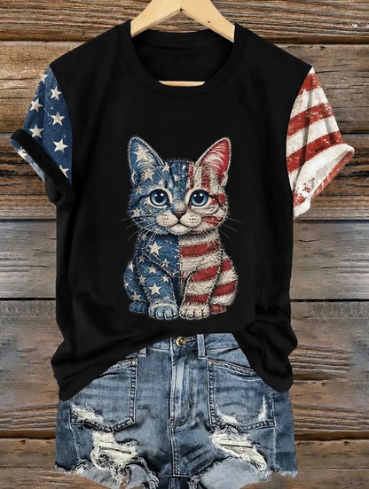 🔥Buy 3 Get 10% Off🔥Women's 250 Years Of Freedom Flower Art Print T-shirt