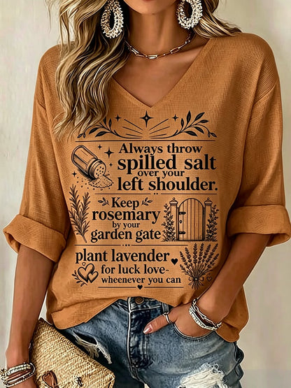Women's Midnight Margaritas Print V Neck Top