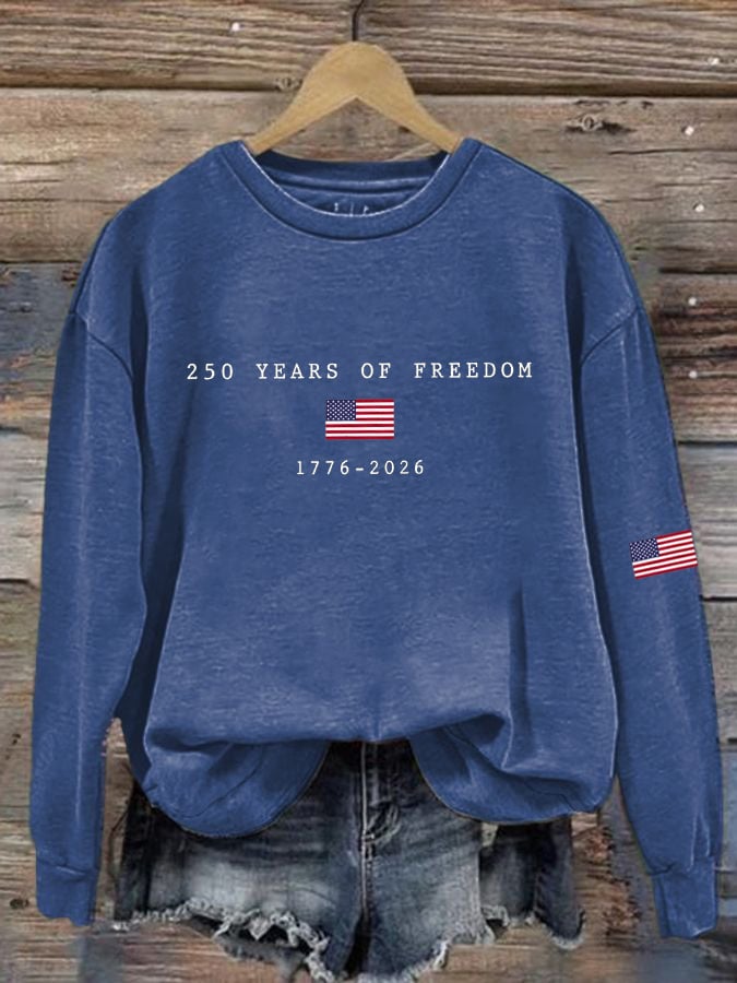 Women's America Flag Print Sweatshirt