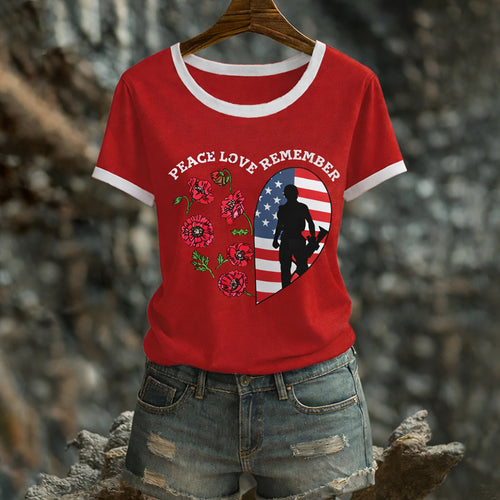 Women's Memorial Day Red Friday Printed T-Shirt