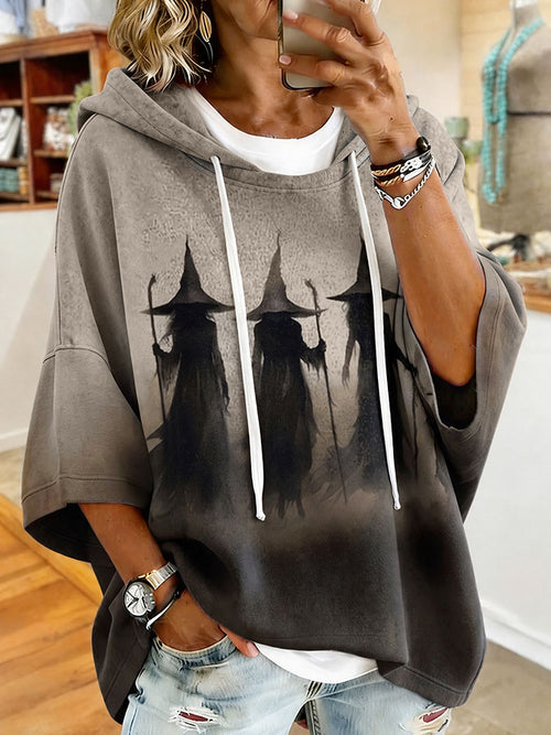 Women'S Halloween Art Printed Casual Hoodie