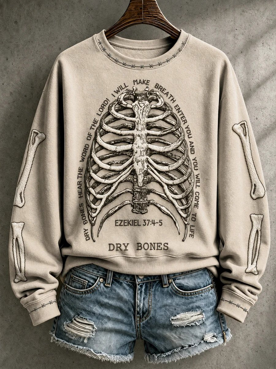 Women's Casual Printed Long-Sleeve Sweatshirt