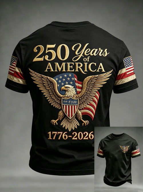 🔥Buy 3 Get 10% Off🔥Men's America's 250th Anniversary Faith Print Shirt