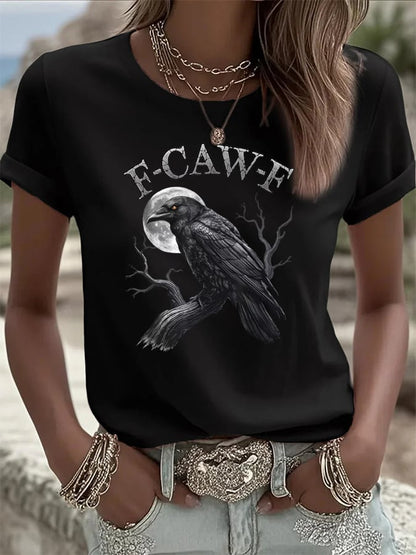 🔥Buy 2 Get 10% Off🔥Women's F-Caw-F Raven Print Casual T-shirt