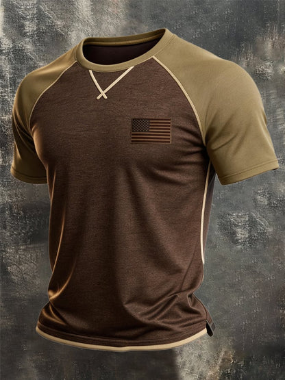 Men's Vintage 100% Pure Cotton Slub Stretch T-Shirt