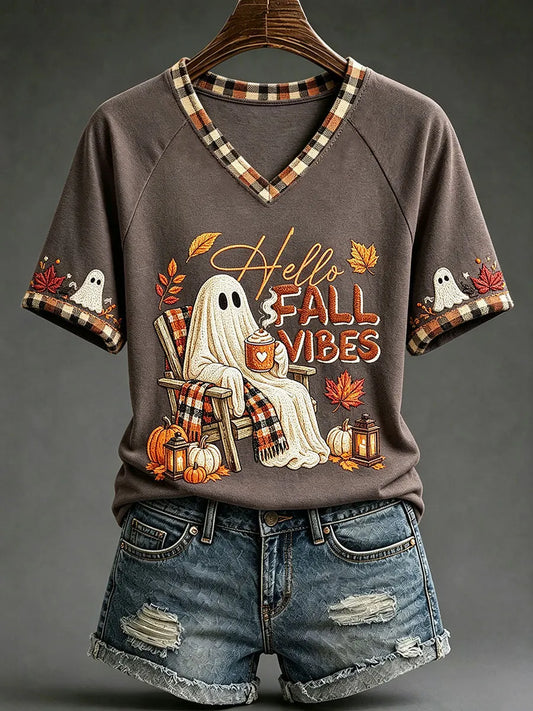 Women's Fall V-Neck T-Shirts