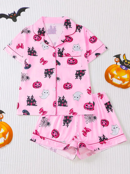 🎃 Women’s Halloween Pajama Set — Silky-Soft, Cute & Spooky-Cozy 👻