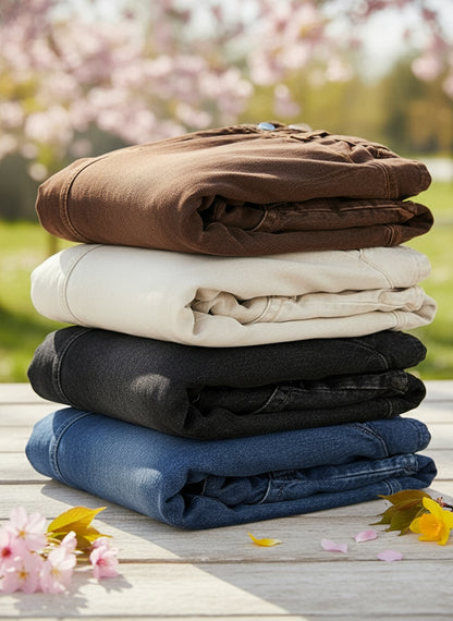 New Arrivals Women's Casual Simple Denim Cotton Pants