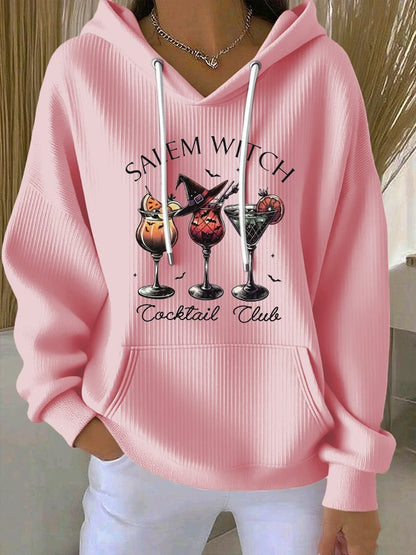 🔥HOT SALE🔥Women's Salem Witch Cocktail Club Print Casual Hoodie