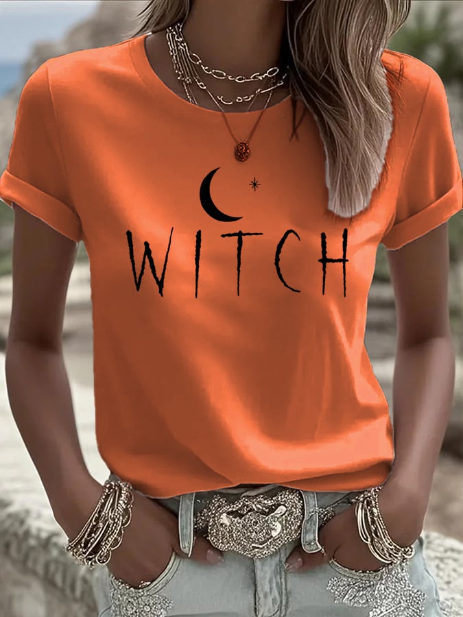 🔥Buy 2 Get 10% Off🔥Women's Witch Print Casual T-shirt