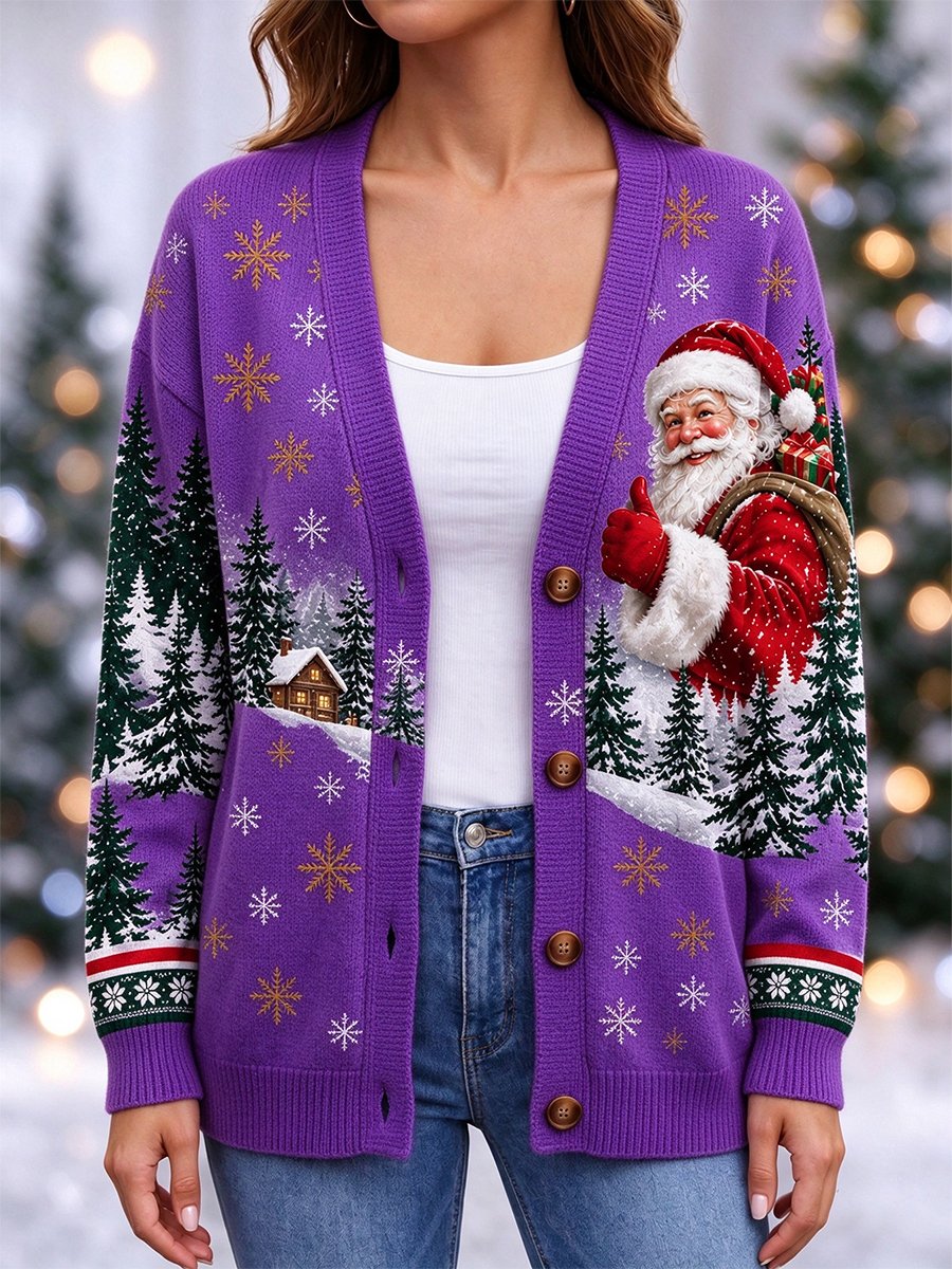 Women's Casual Christmas Cardigan