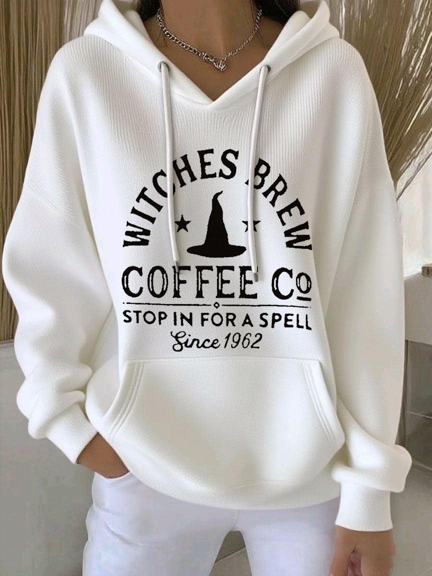 🔥HOT SALE🔥Women's Letter Printed Striped Casual Hooded Sweatshirt