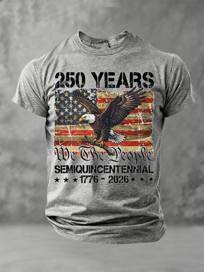 Men's American 250th Anniversary Printed Casual T-Shirt