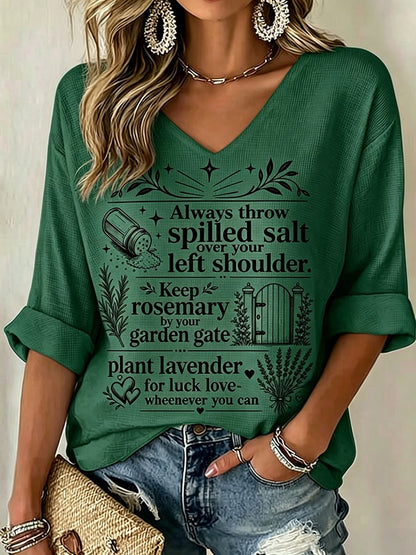 Women's Midnight Margaritas Print V Neck Top