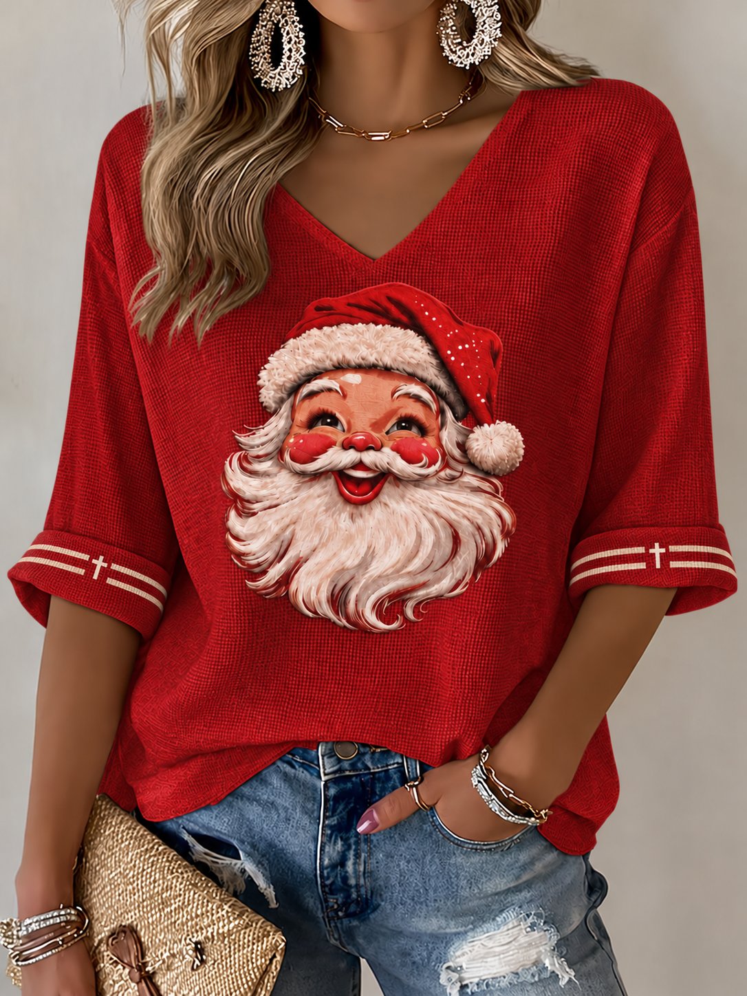 Women's Christmas Faith Print Top