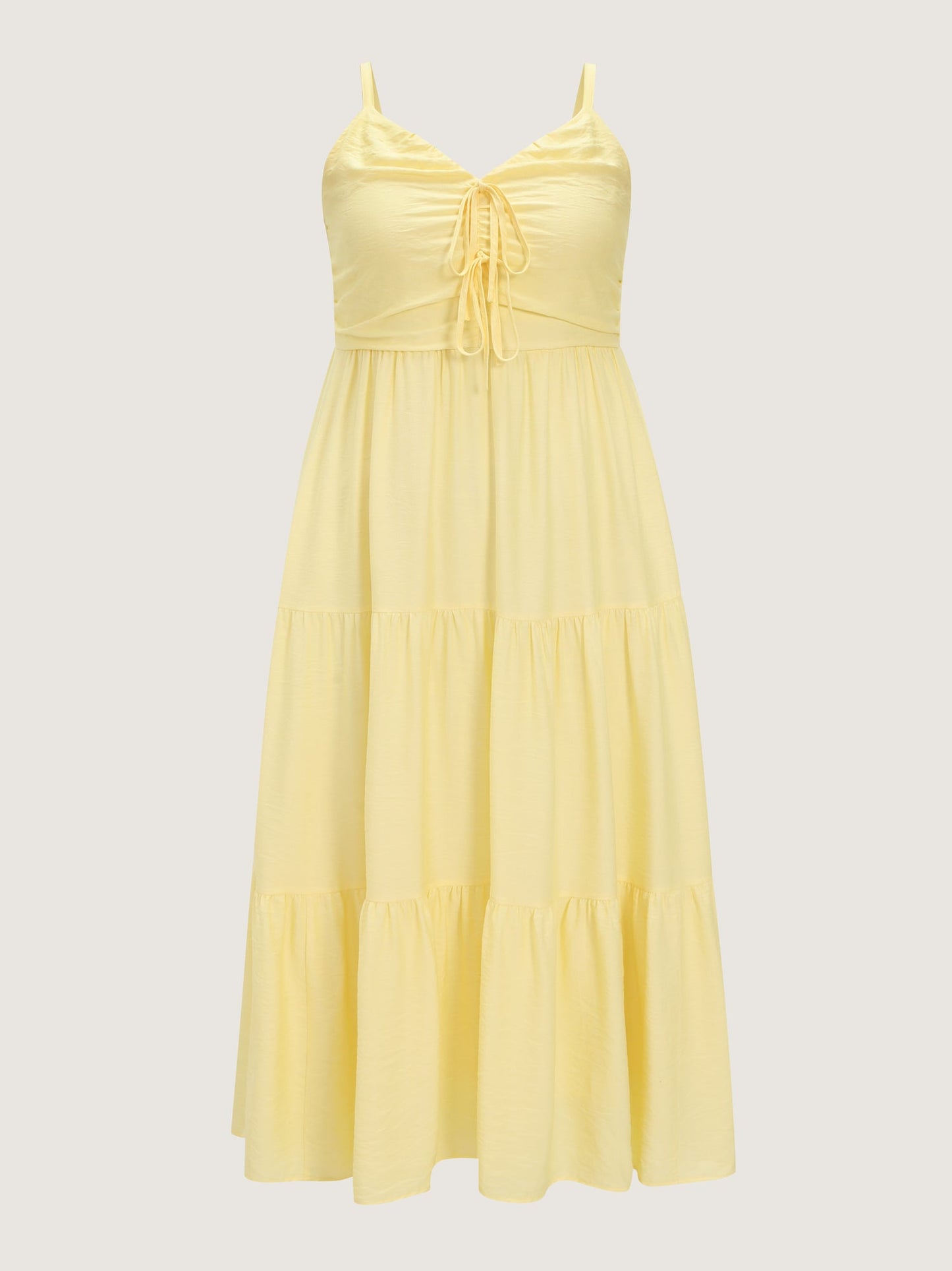 Ruched Bodice Tiered Flowy Maxi Dress